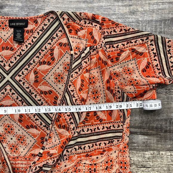 Lane Bryant Orange Sheer Swim Cover Tie Front Kimono Top Size 14/16 - Picture 8 of 11